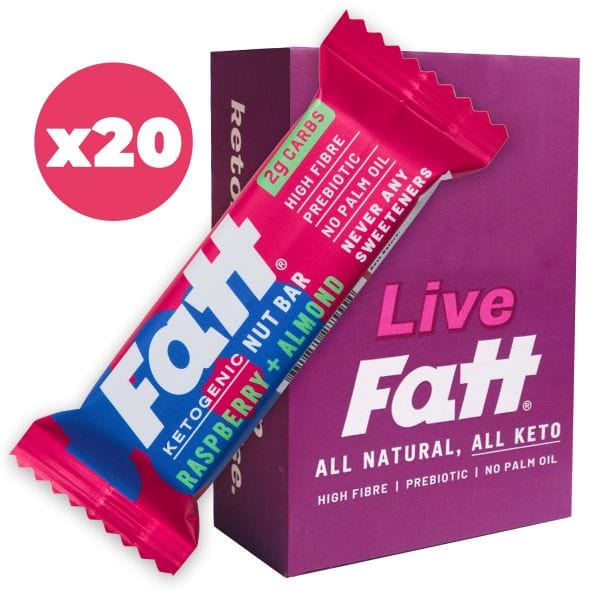 Live Fatt Keto Bar Raspberry Almond Live Fatt 30g x20 01900022 Vital20