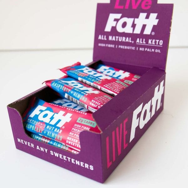 Live Fatt Keto Bar Raspberry Almond Live Fatt 30g x20 01900022 Vital20