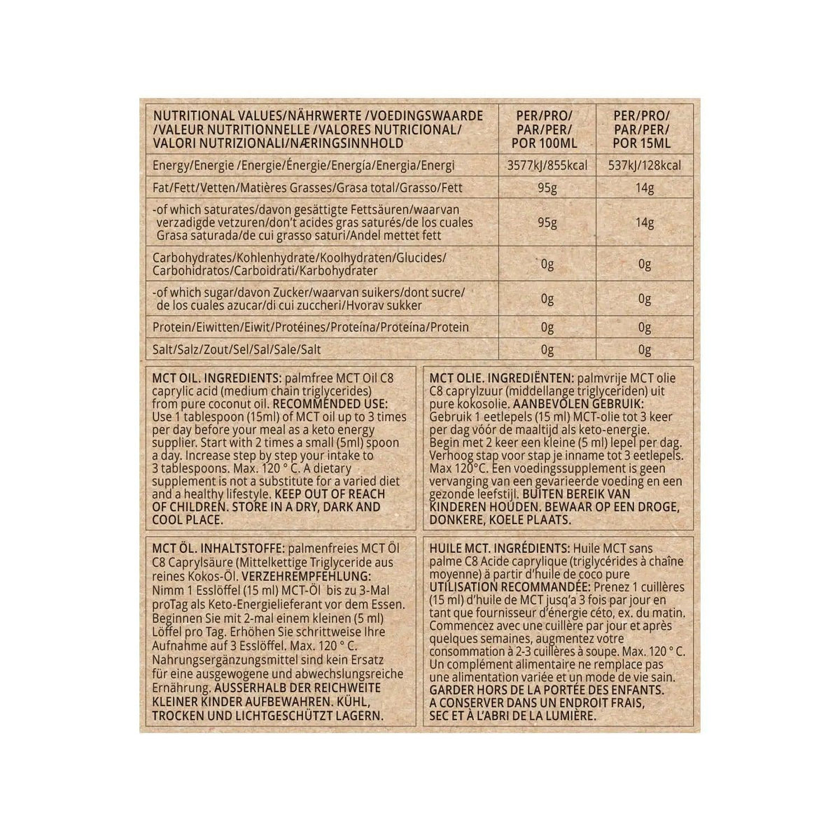 Go-Keto MCT Oil Coconut Pure C8 Go-Keto 1000ml P-GK-1000C8 Vital20