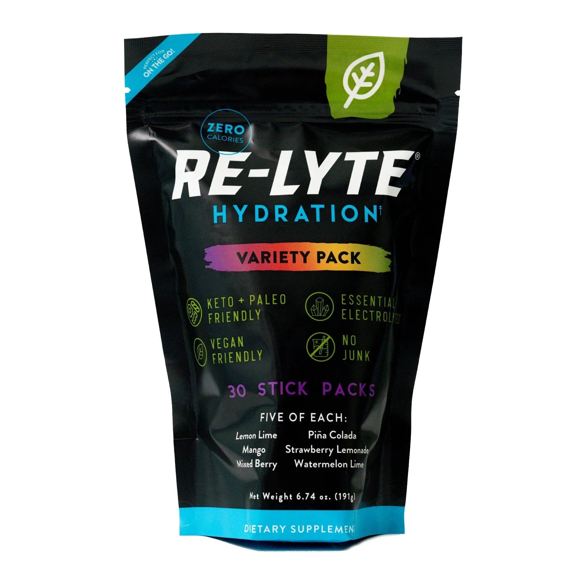 Electrolyte Hydration Drink Mix Variety Pack Re-Lyte x30 sticks - box of 6